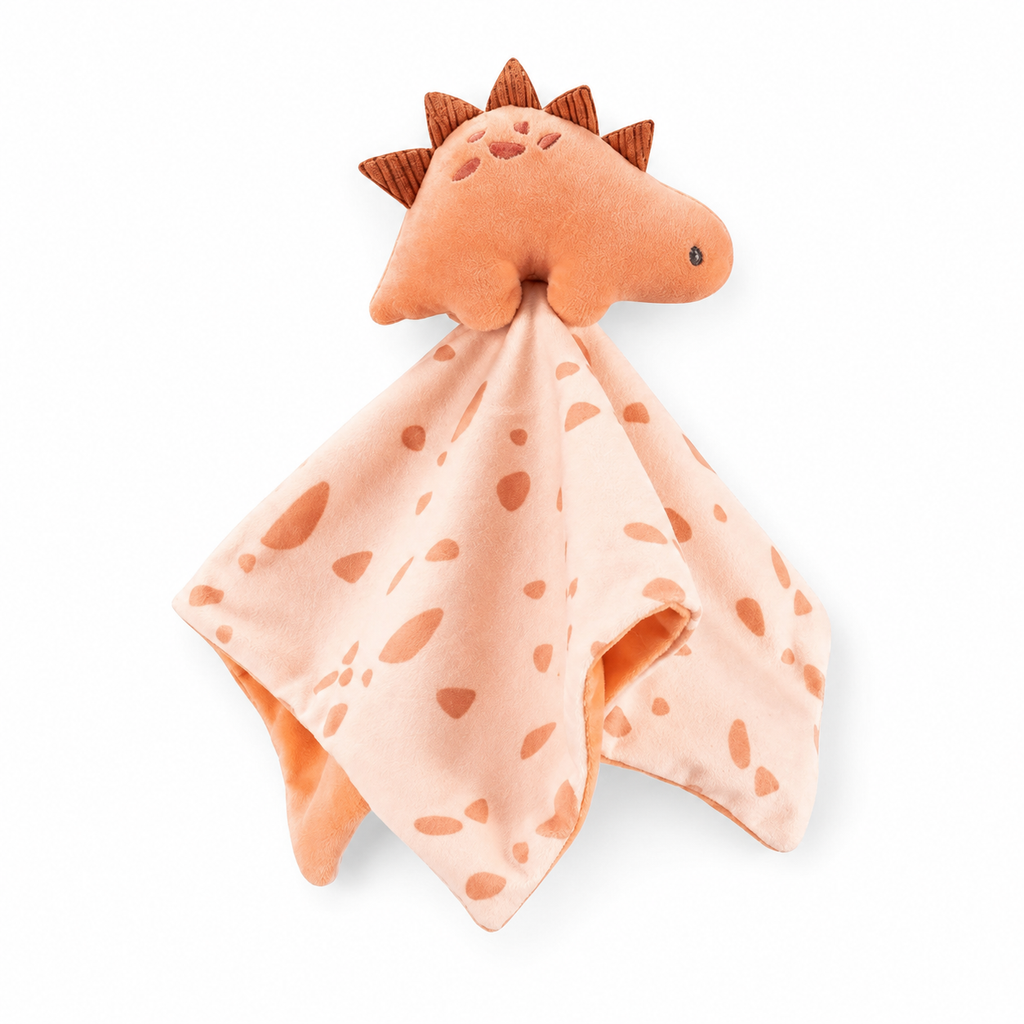 Baby Dinosaurier Schmusetuch Pfirsich 30–35 cm