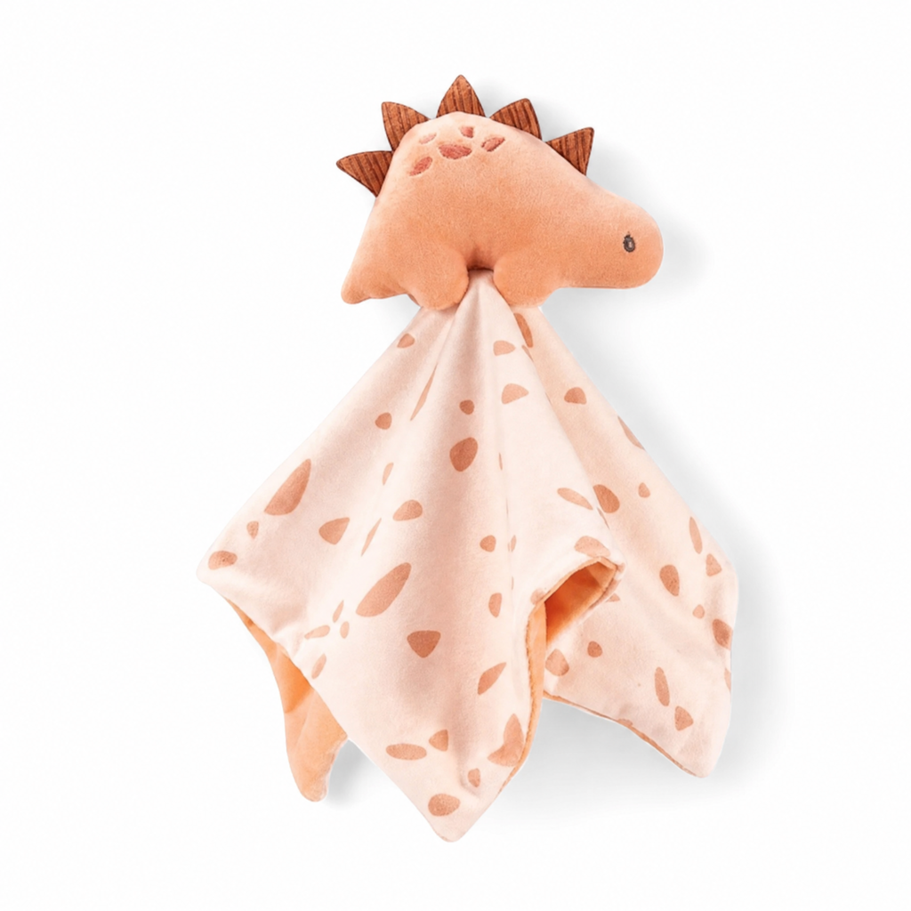 Baby Dinosaurier Schmusetuch Pfirsich 30–35 cm