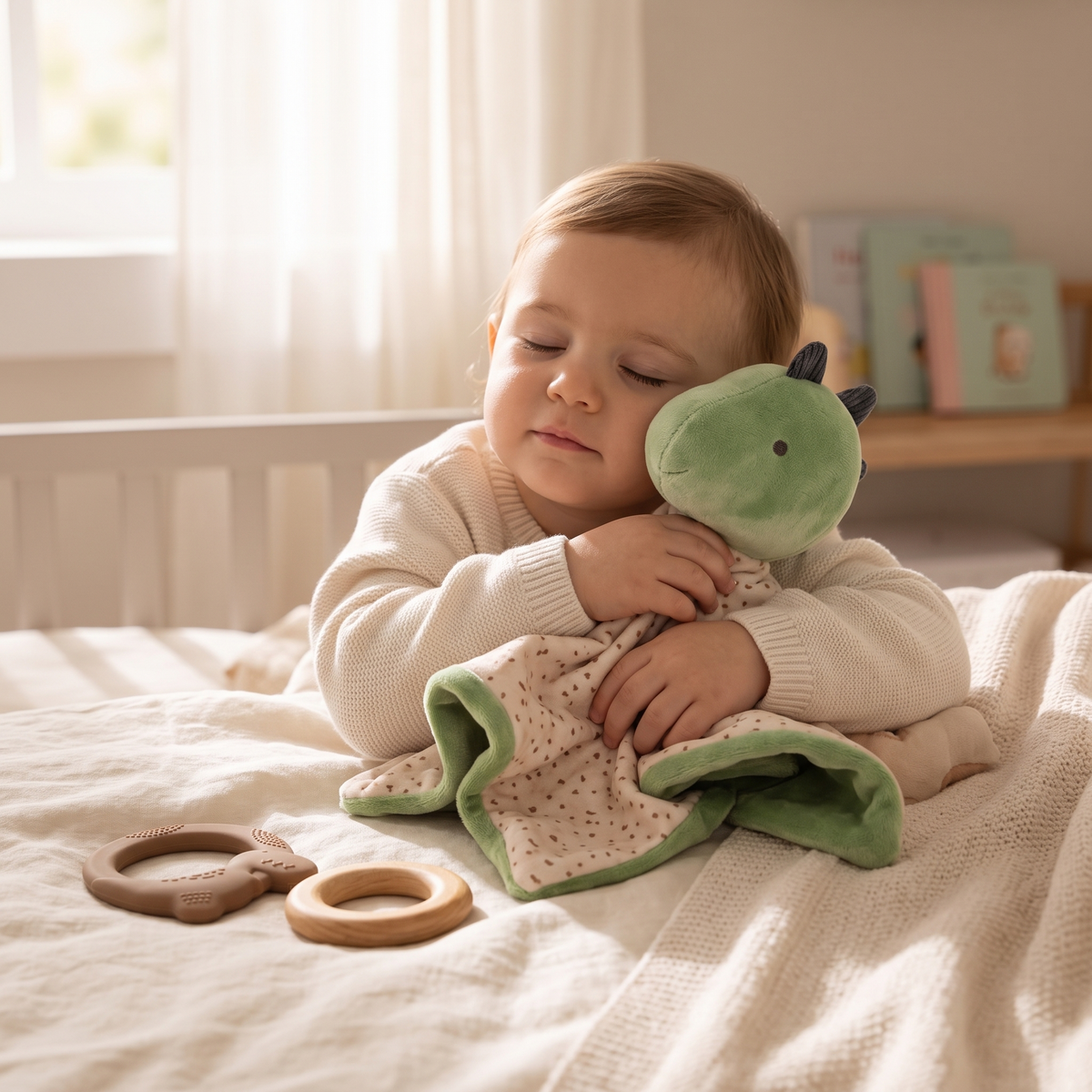 Baby Dinosaurier Schmusetuch Grün 30–35 cm