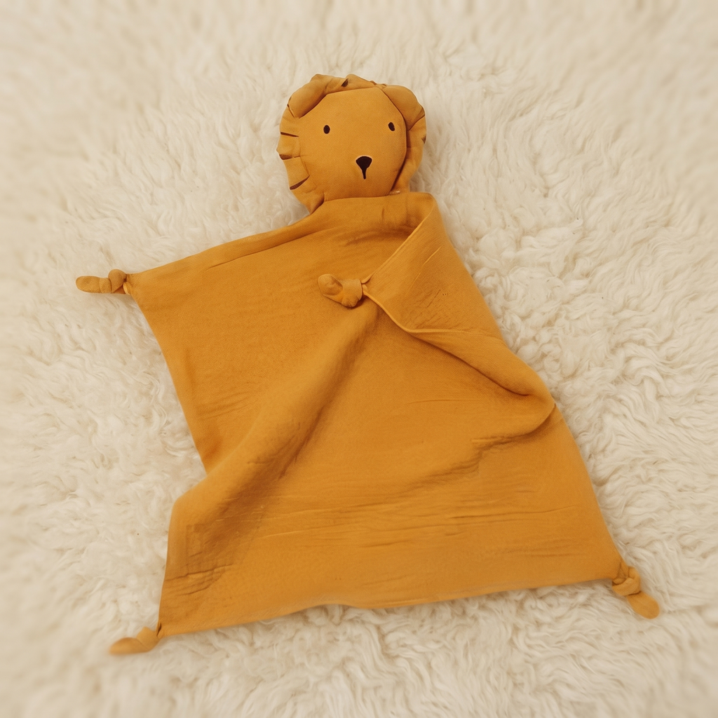 Baby Löwen Schmusetuch aus Doppelgaze 30 cm