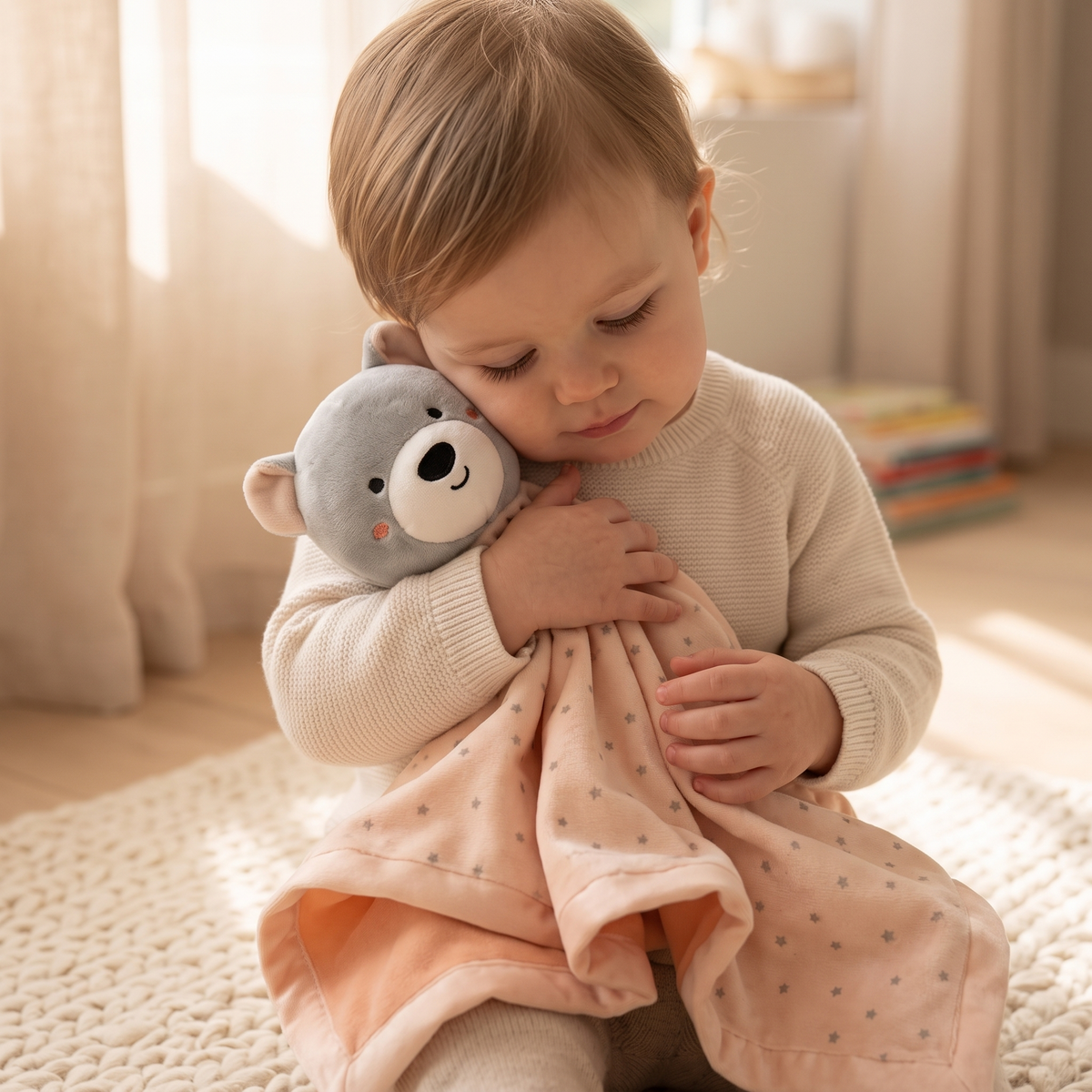 Baby Bären Schmusetuch mit Sternen 30–35 cm