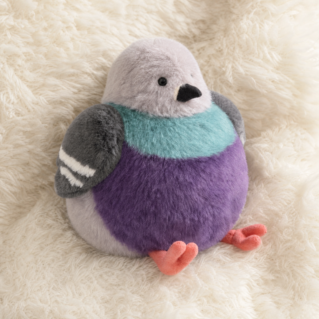 Rundes Pigeon Vogel Kuscheltier Violett