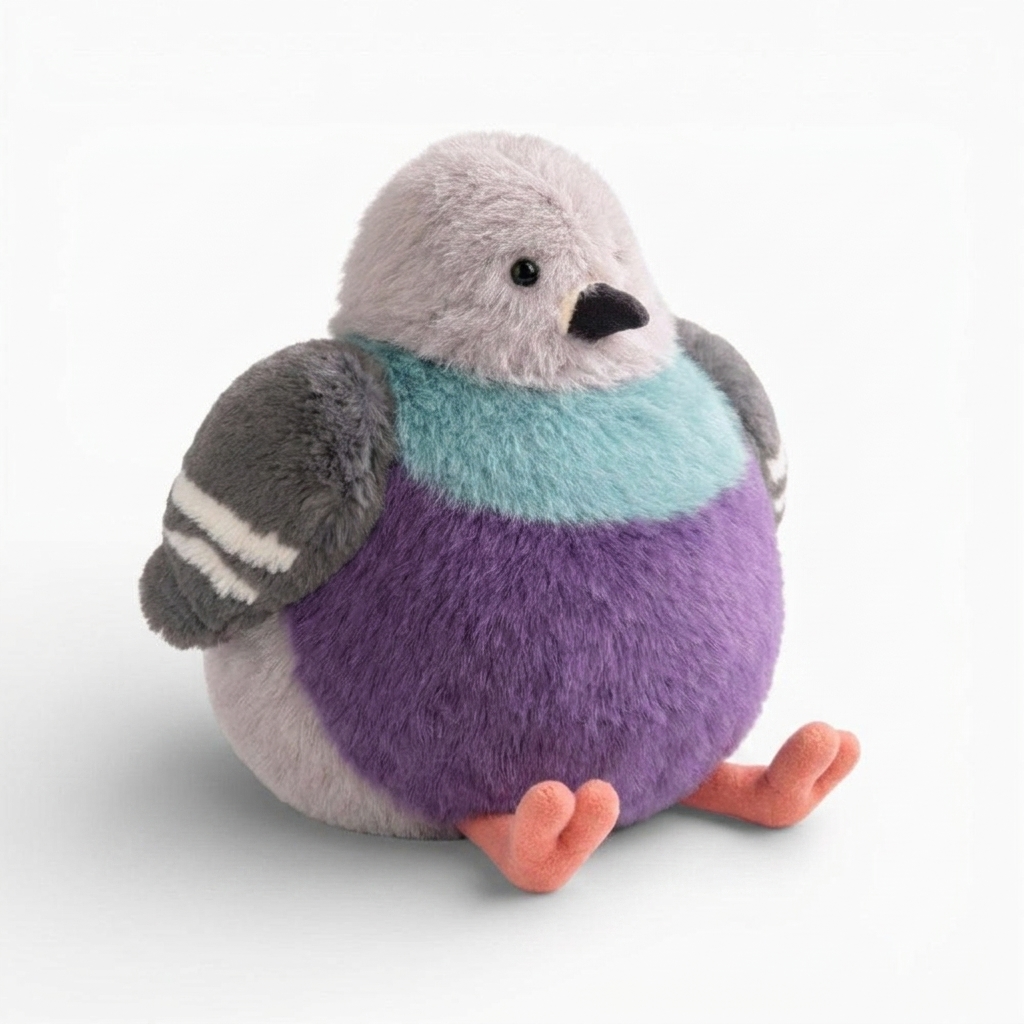 Rundes Pigeon Vogel Kuscheltier Violett