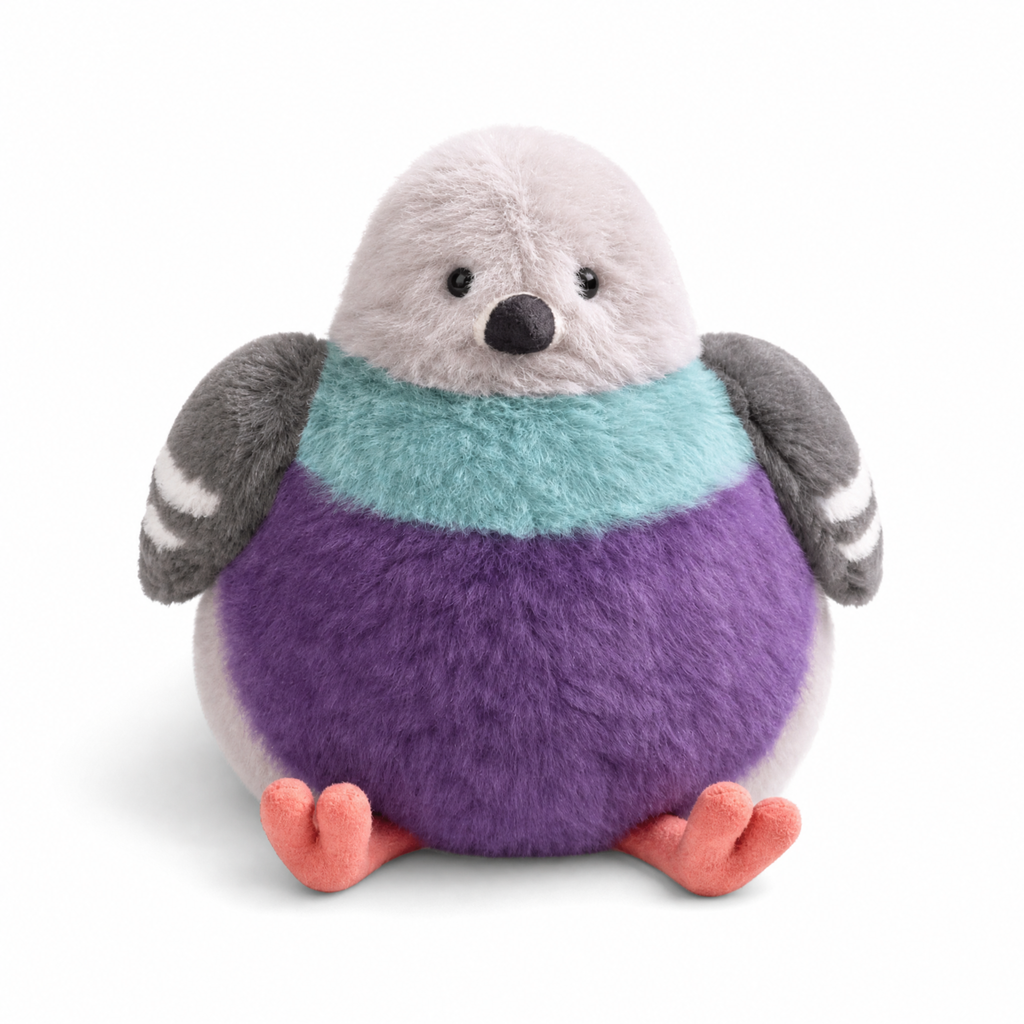 Rundes Pigeon Vogel Kuscheltier Violett