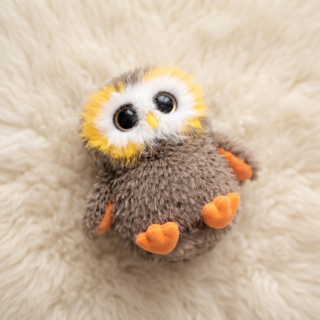 Flauschige Eule mit großen Augen 20–27 cm