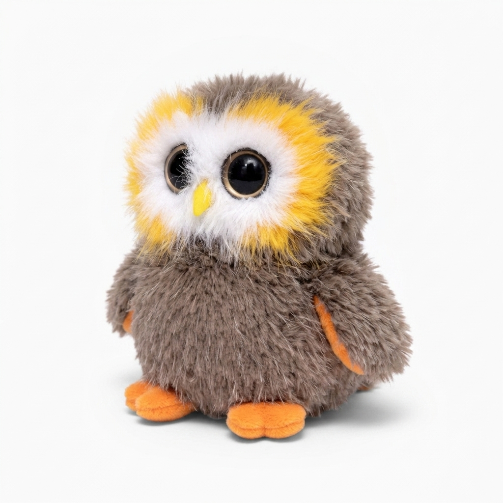 Flauschige Eule mit großen Augen 20–27 cm