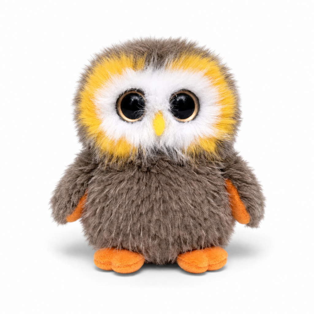 Flauschige Eule mit großen Augen 20–27 cm