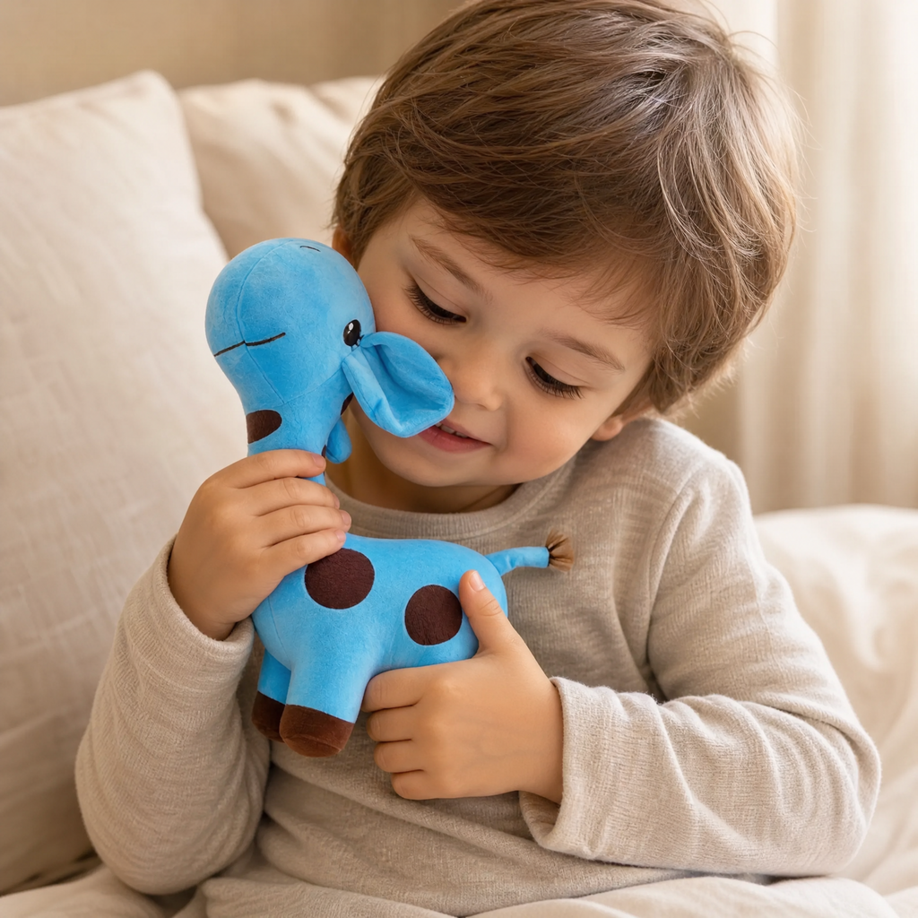Blaues Giraffen Kuscheltier 12–18 cm