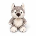 Sitzendes graues Wolf Kuscheltier