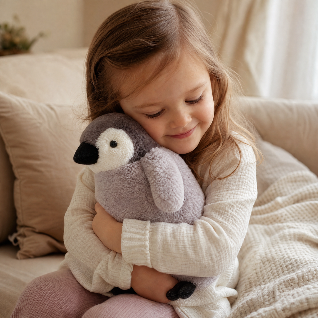 Pinguin Kuschelkissen Grau 23–50 cm