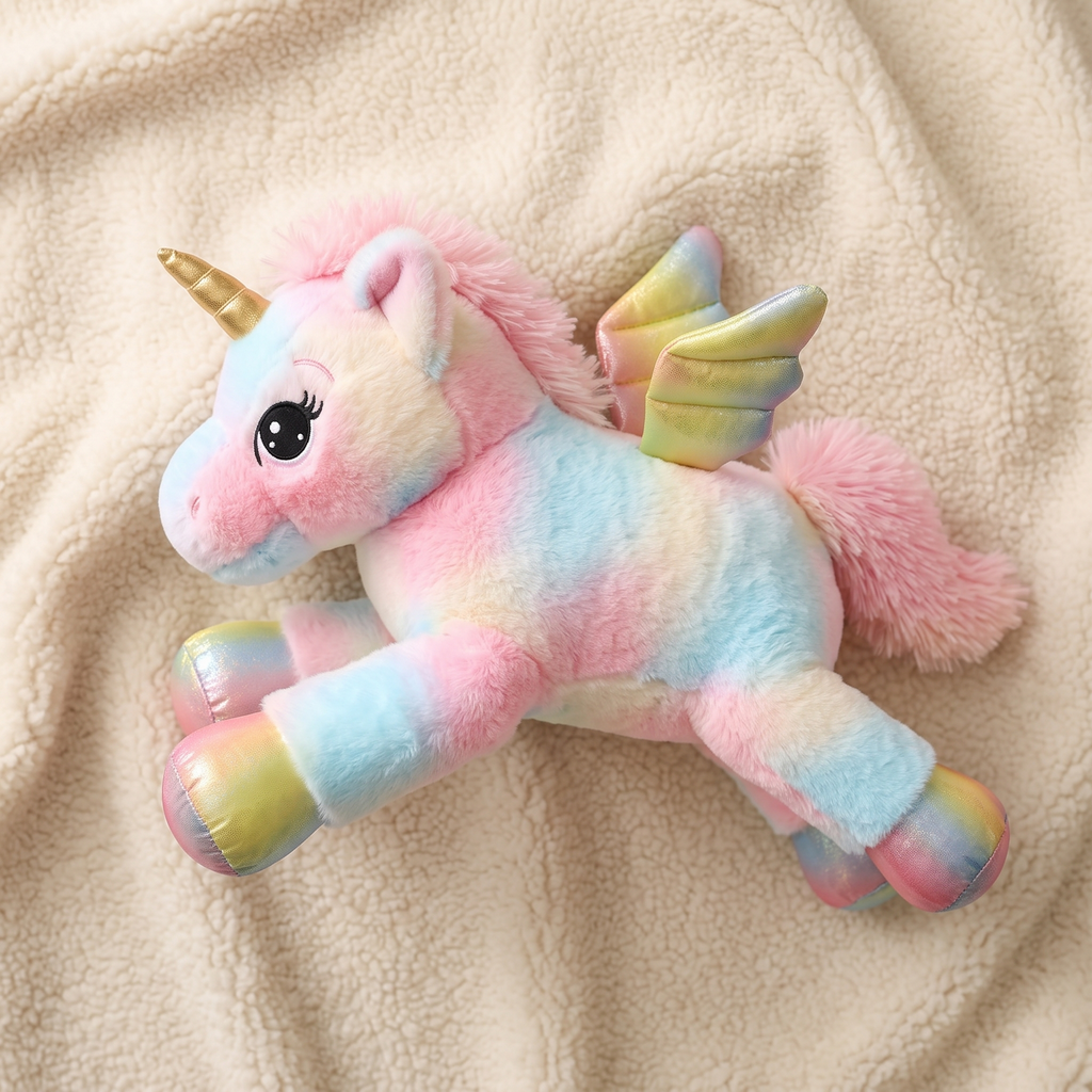 Riesen Einhorn Pastell-Regenbogen 60 cm