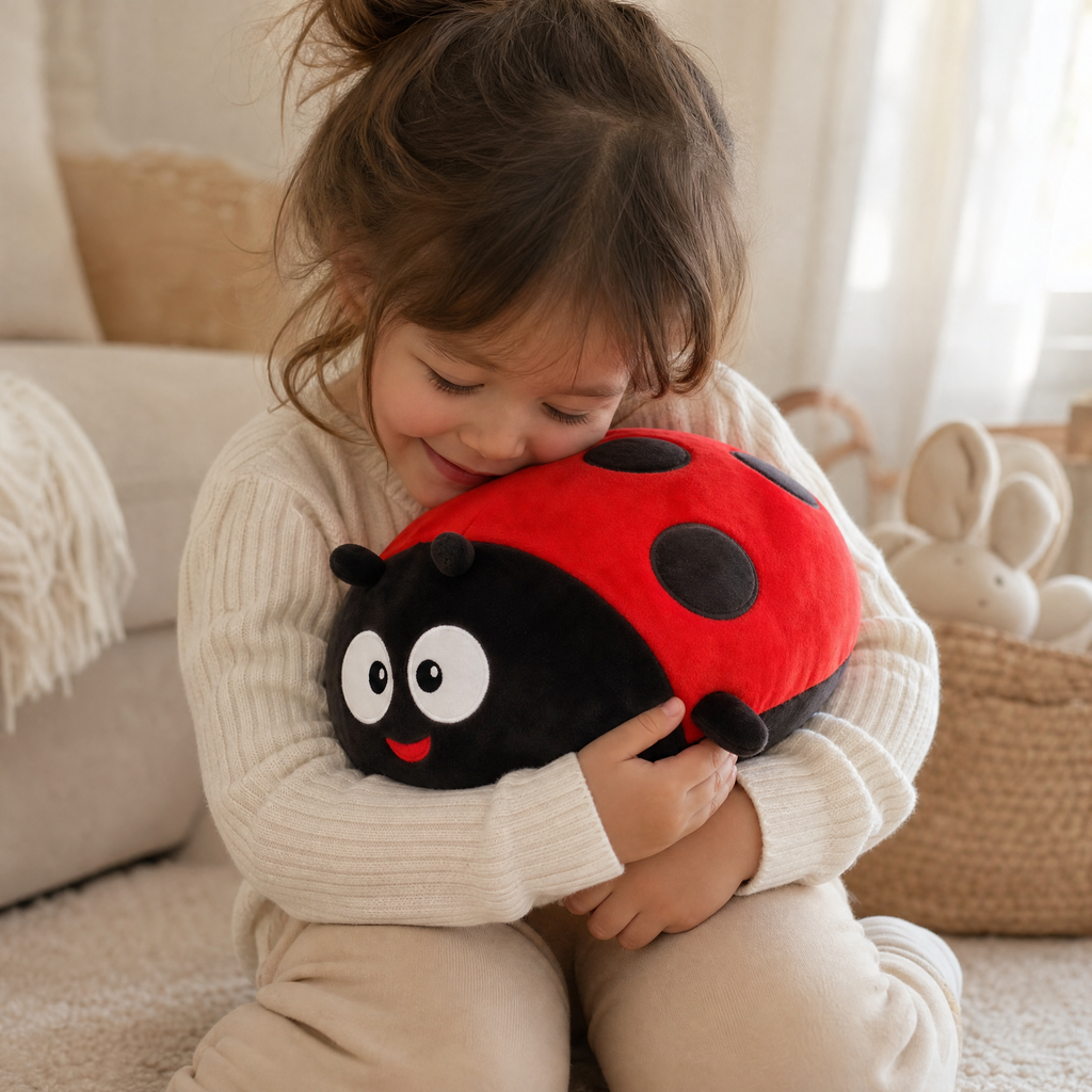 Marienkäfer Kuscheltier Rot-Schwarz 40–60 cm