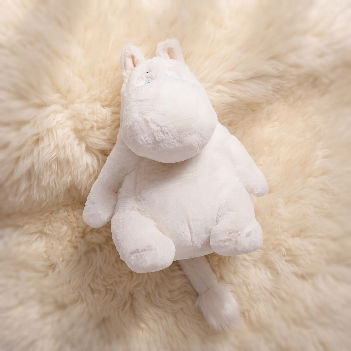 Weißes Nilpferd Kuschelkissen 30 cm