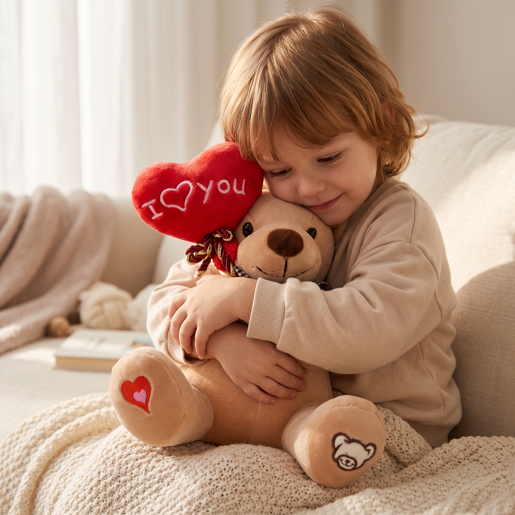 Teddybär mit Herz Beige 30 cm