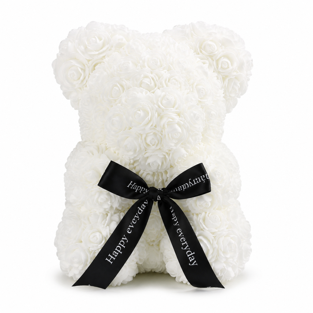 Rosenbär mit Schleife 25 cm – 13 Farben