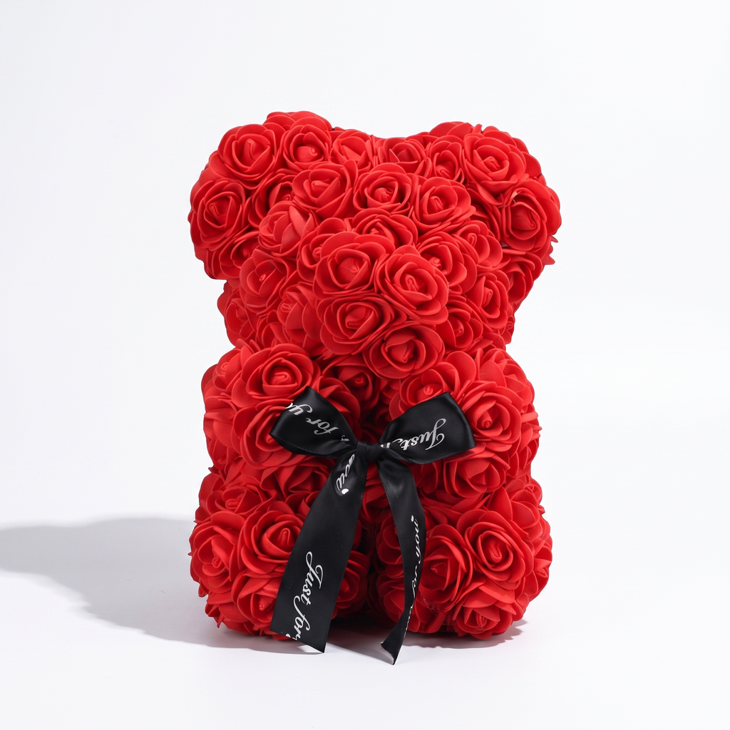 Rosenbär mit Schleife 25 cm – 13 Farben