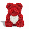 Rosenbär Rot mit weißem Herz 40 cm