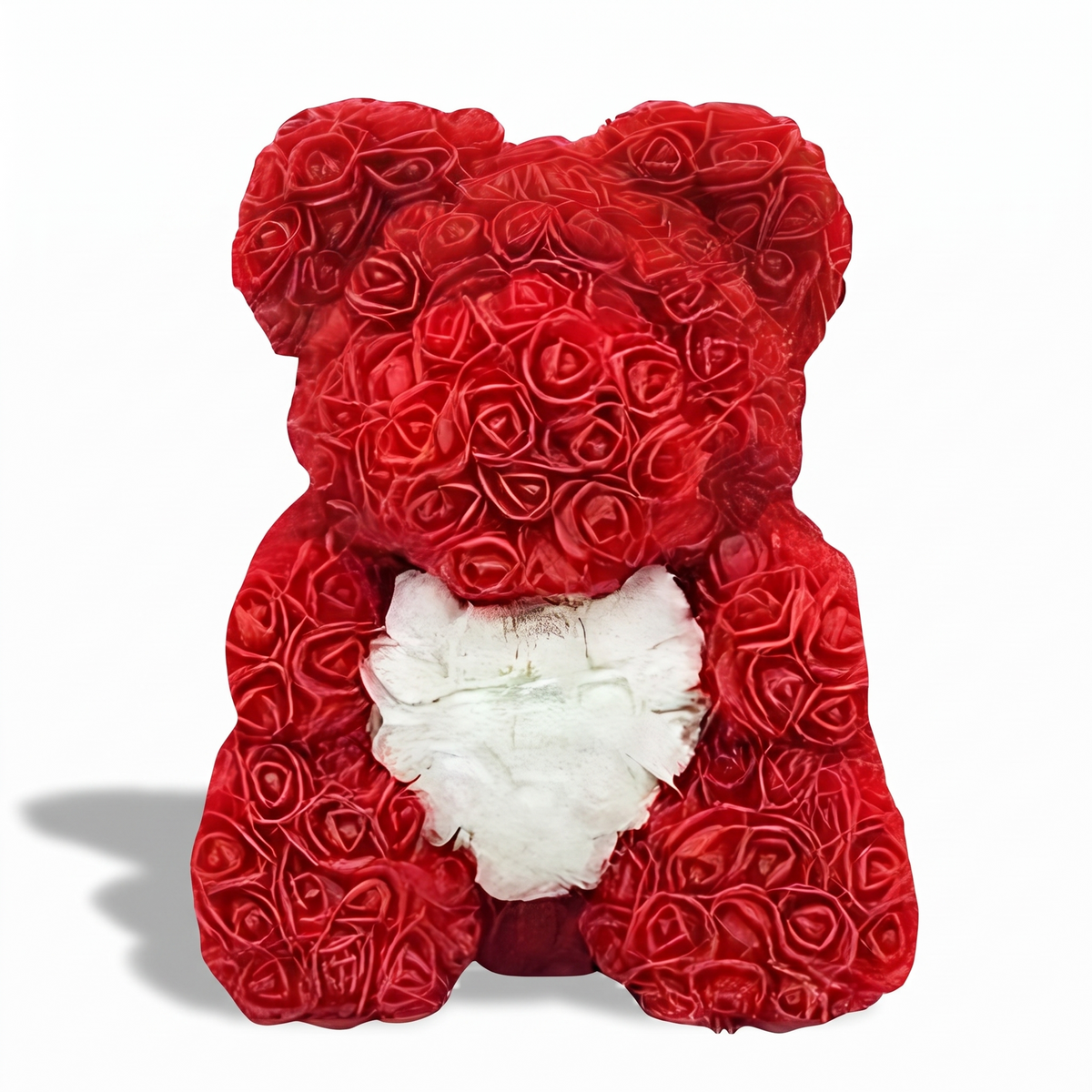Rosenbär Rot mit weißem Herz 40 cm