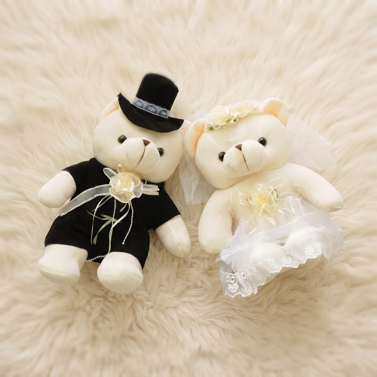 Hochzeits-Teddybär Paar 20 cm