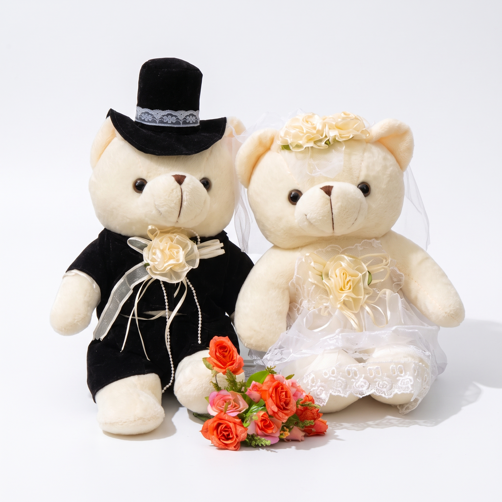 Hochzeits-Teddybär Paar 20 cm