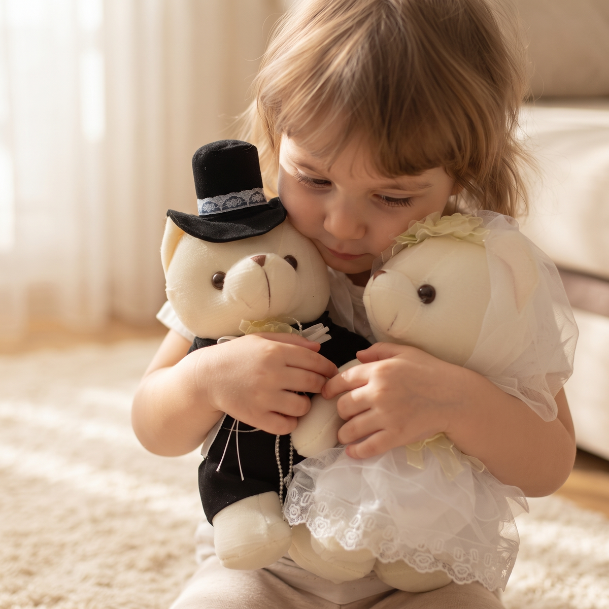 Hochzeits-Teddybär Paar 20 cm