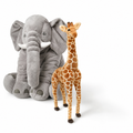 Savannen Kuscheltier-Set Elefant & Giraffe