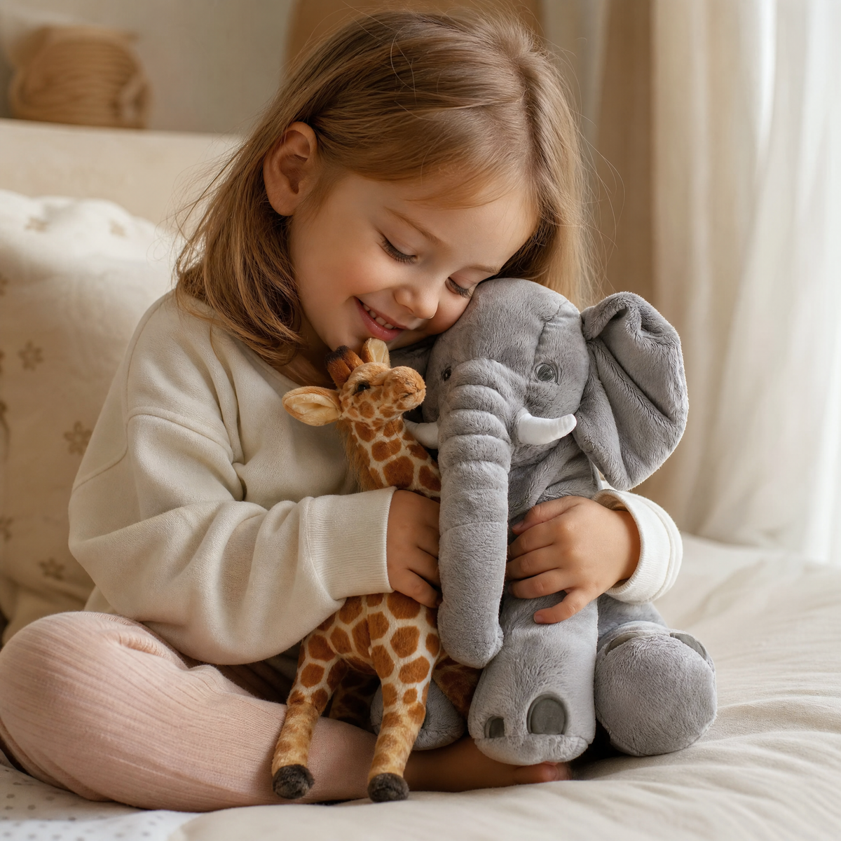 Savannen Kuscheltier-Set Elefant & Giraffe