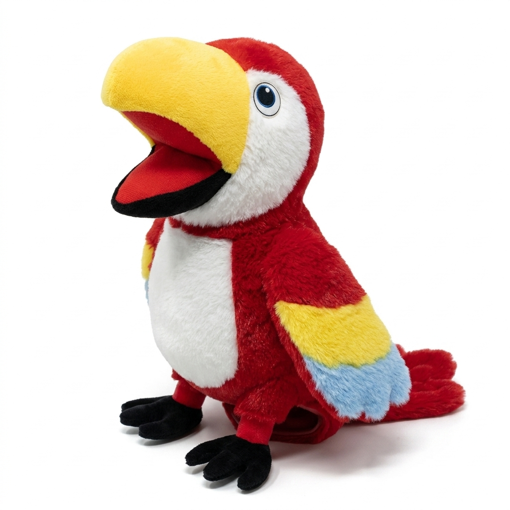 Bunte Papageien Handpuppe