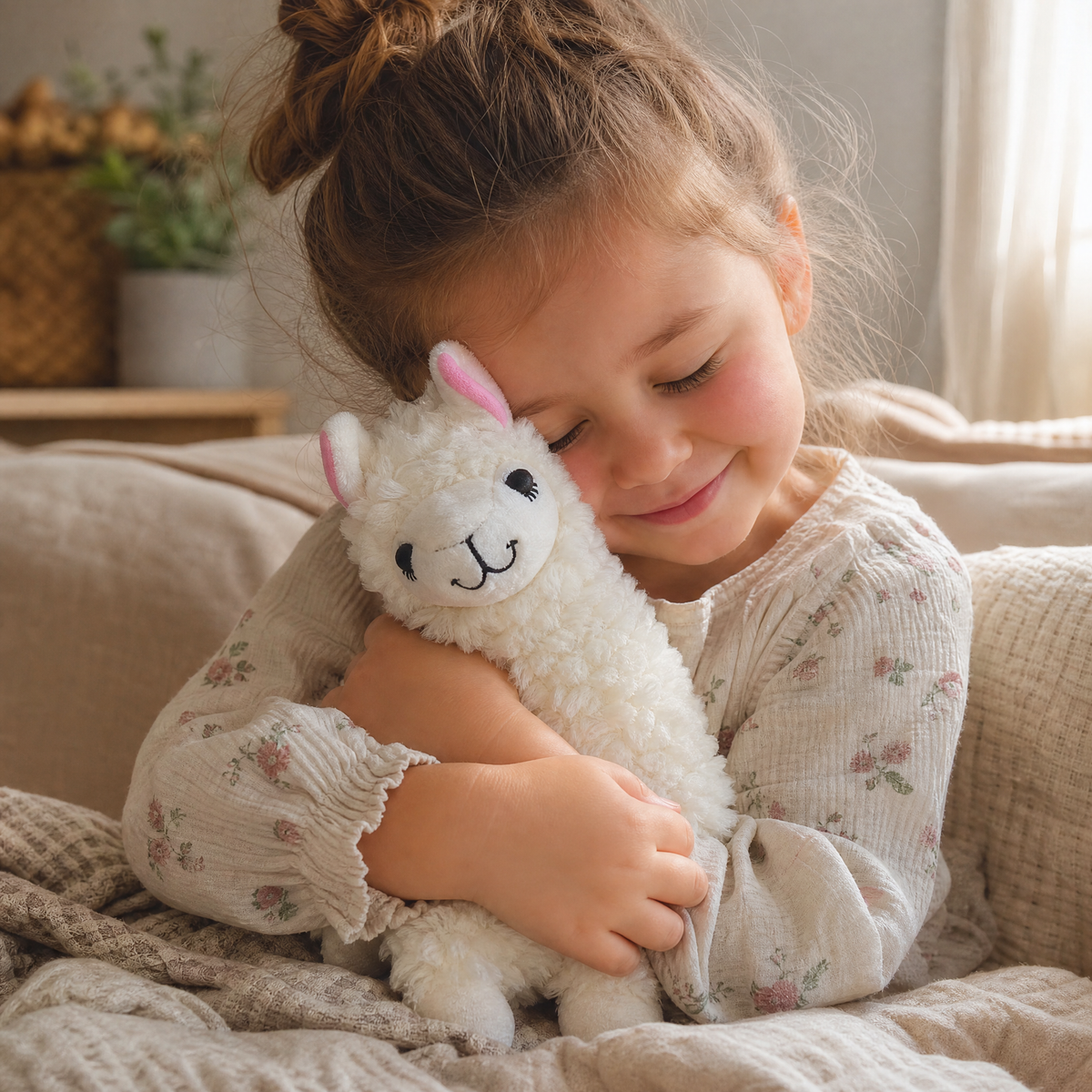 Alpaka Kuscheltier mit Lockenfell 23 cm