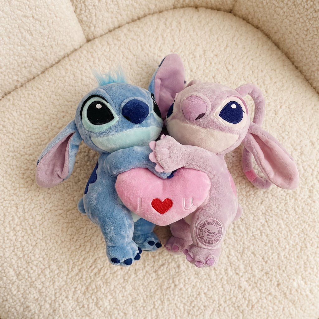 Stitch & Angel Liebes-Duo mit Herz 20 cm