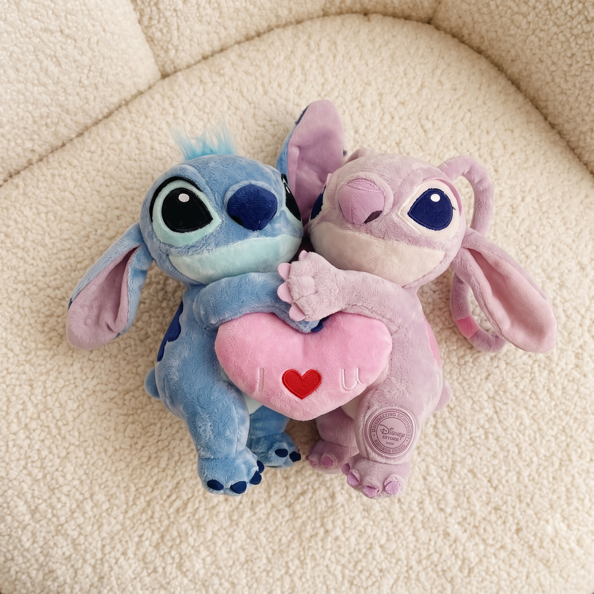 Stitch & Angel Liebes-Duo mit Herz 20 cm