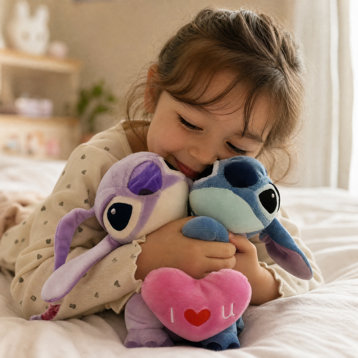 Stitch & Angel Liebes-Duo mit Herz 20 cm