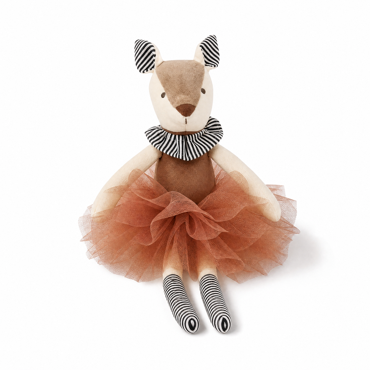 Rehkitz Kuscheltier mit orangefarbenem Tutu 37 cm