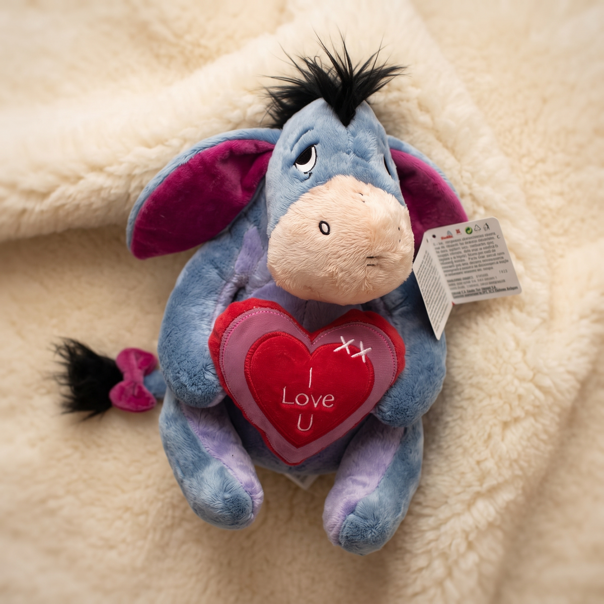 Bourriquet Disney Kuscheltier mit I-Love-U-Herz 30 cm