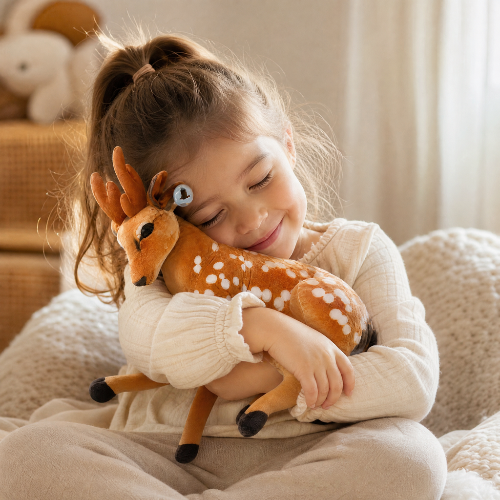 Riesen Hirsch Kuscheltier mit weißen Flecken 30–90 cm