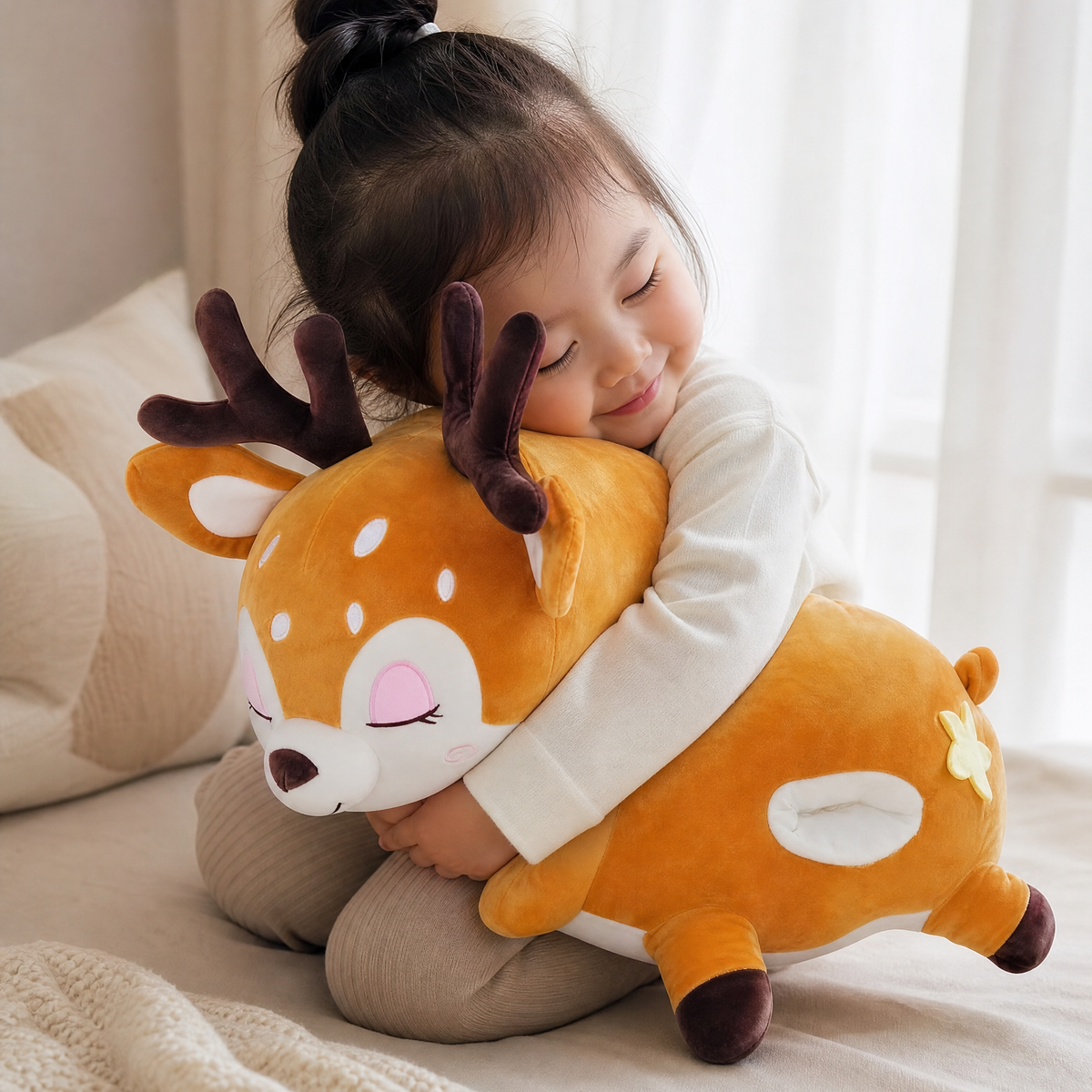 Riesen Hirsch Kuschelkissen 45–65 cm