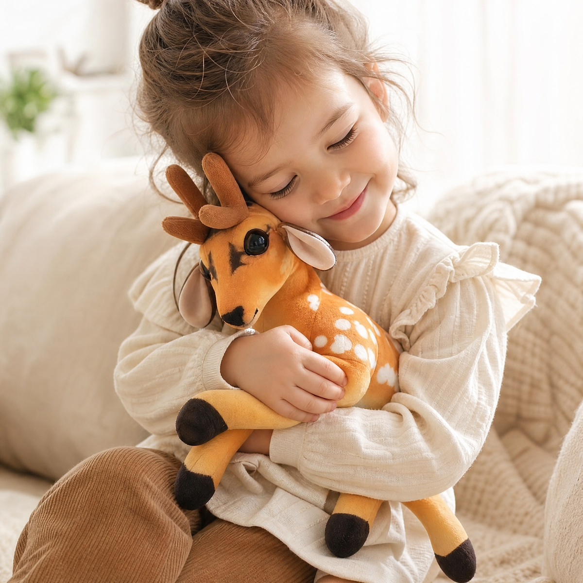 Realistisches geflecktes Hirsch Kuscheltier 30–90 cm