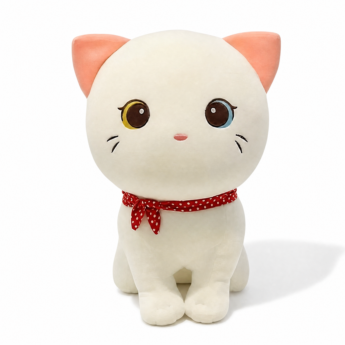 Weißes Katzen Kuscheltier mit verschiedenfarbigen Augen 24 cm