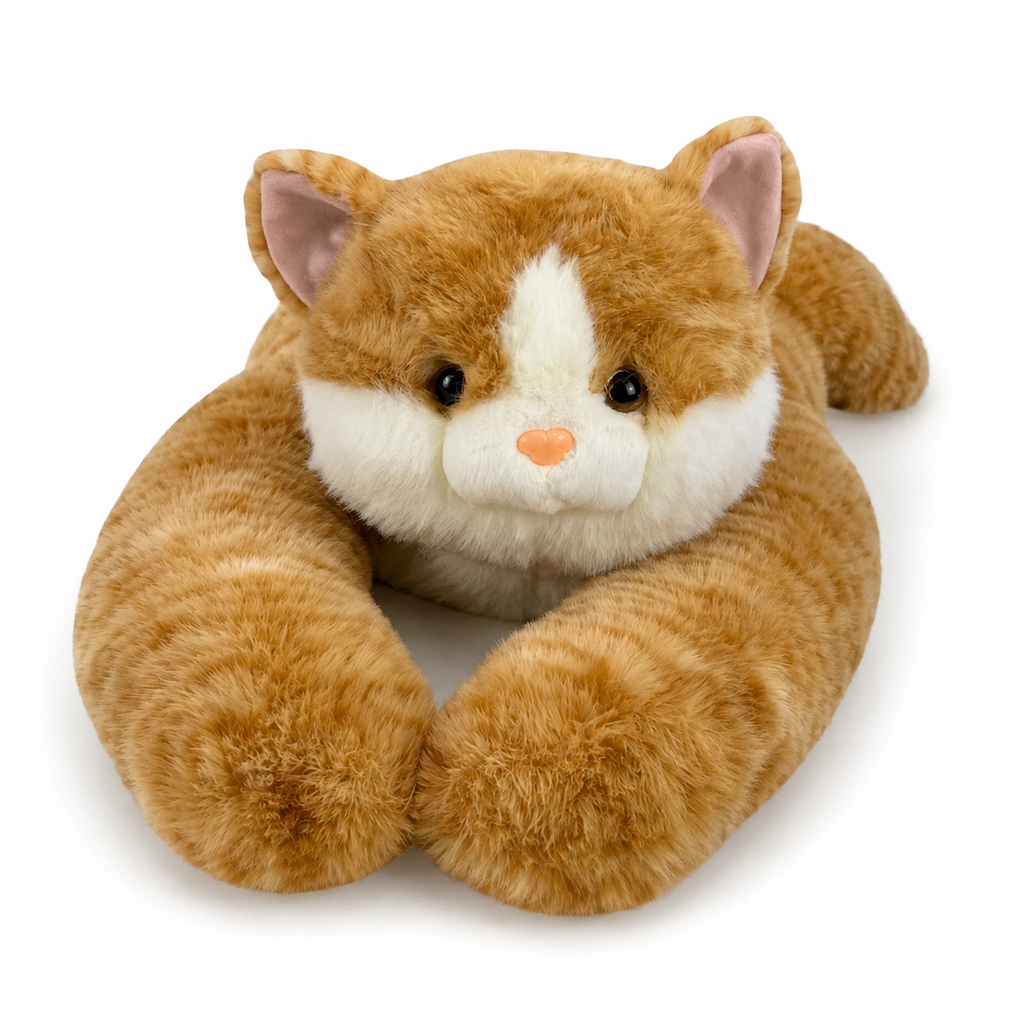Gewichtetes Katzen Kuscheltier Beige oder Grau 65 cm