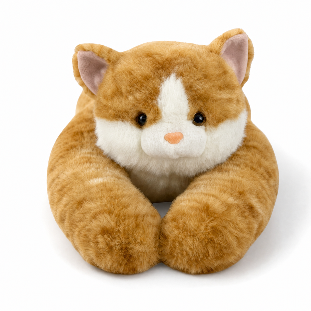 Gewichtetes Katzen Kuscheltier Beige oder Grau 65 cm