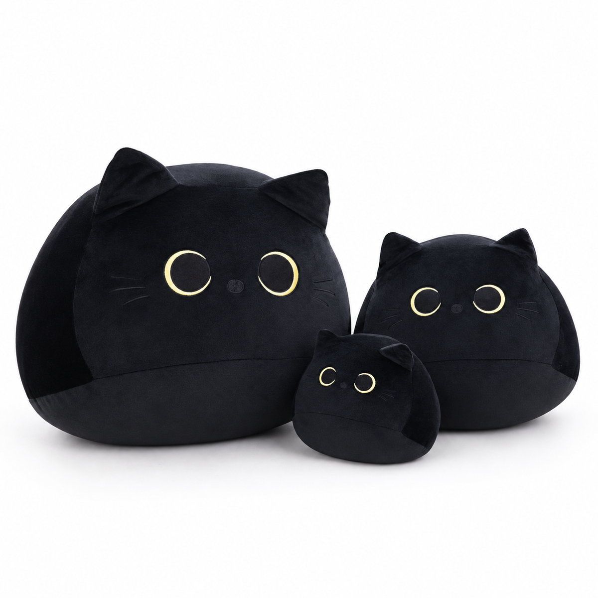 Schwarzes Katzen Kuscheltier 10–40 cm