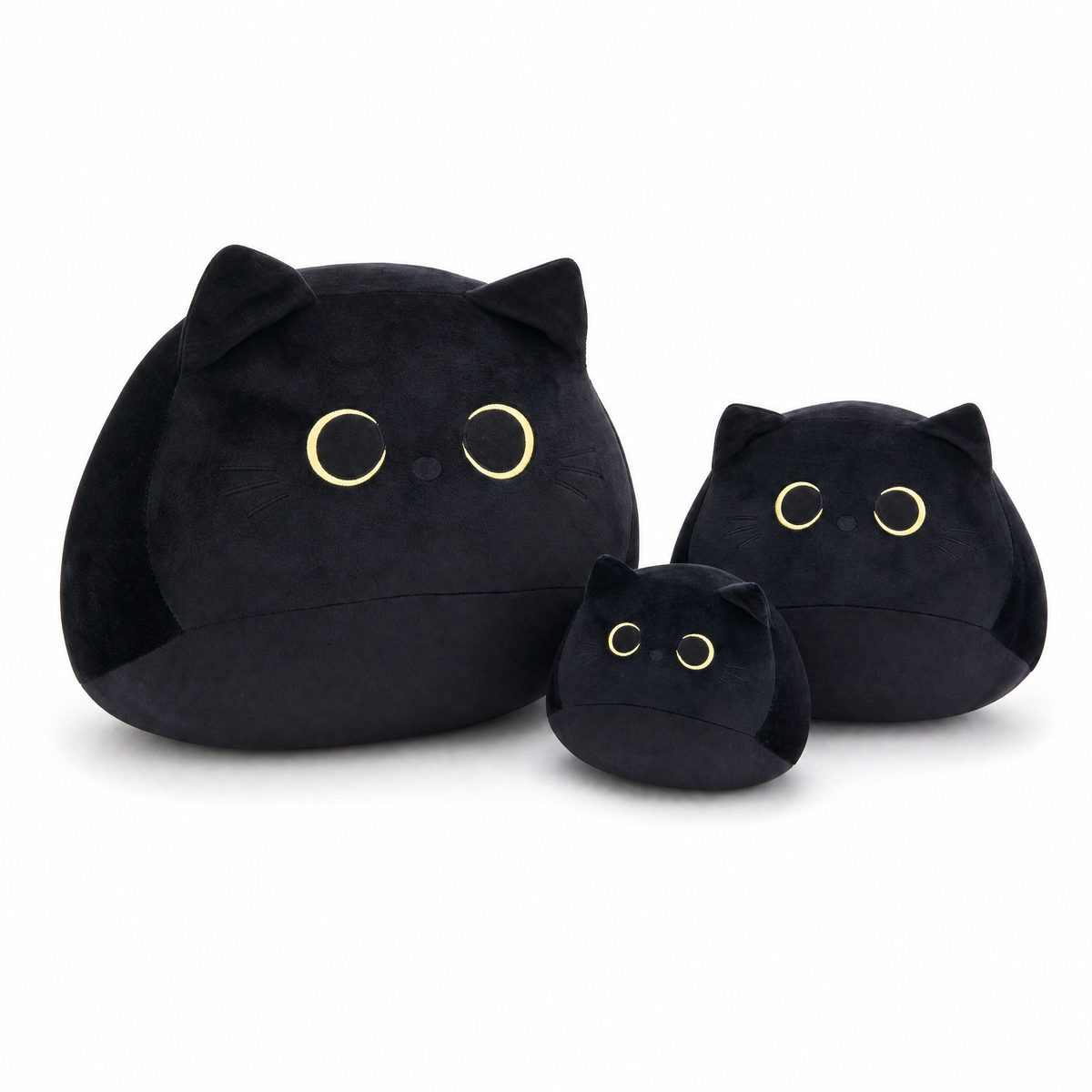 Schwarzes Katzen Kuscheltier 10–40 cm