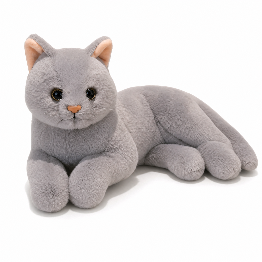 Realistisches graues Katzen Kuscheltier 30 cm