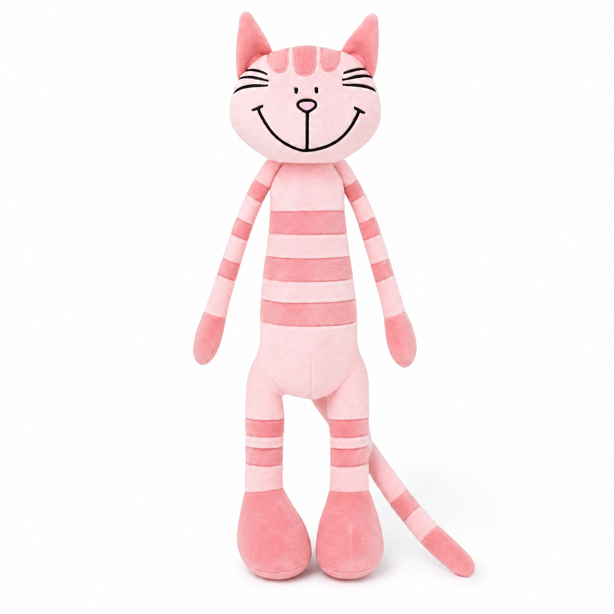 Rosa Katzen Kuscheltier mit langen Beinen 35–45 cm
