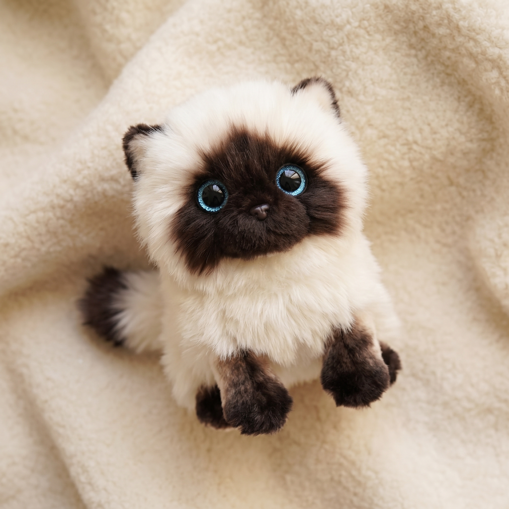 Siamkatzen Kuscheltier mit blauen Augen 20–26 cm