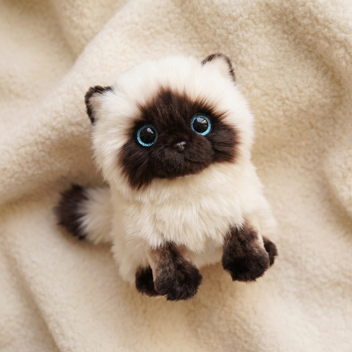 Siamkatzen Kuscheltier mit blauen Augen 20–26 cm