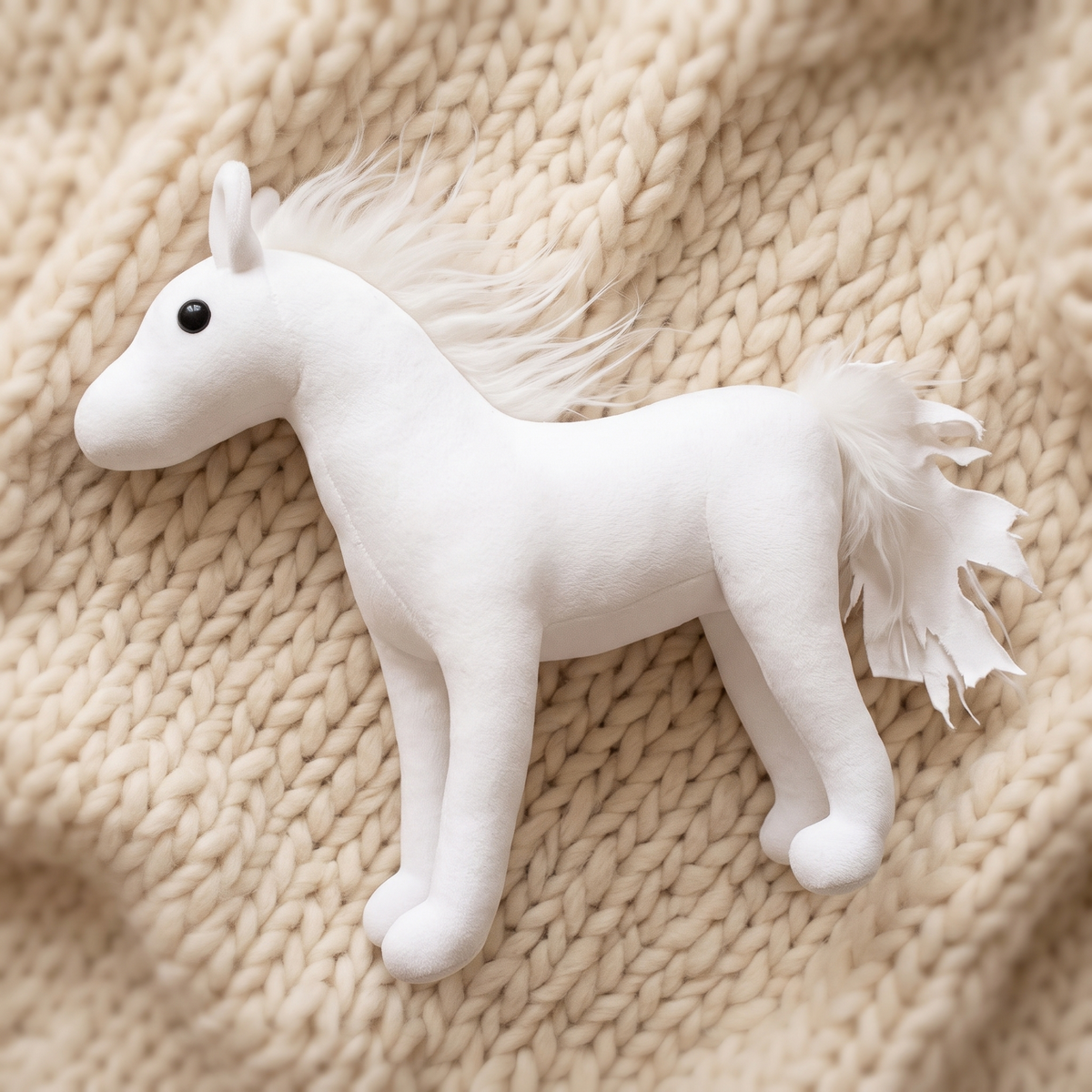 Weißes Pferde Kuscheltier 40–50 cm