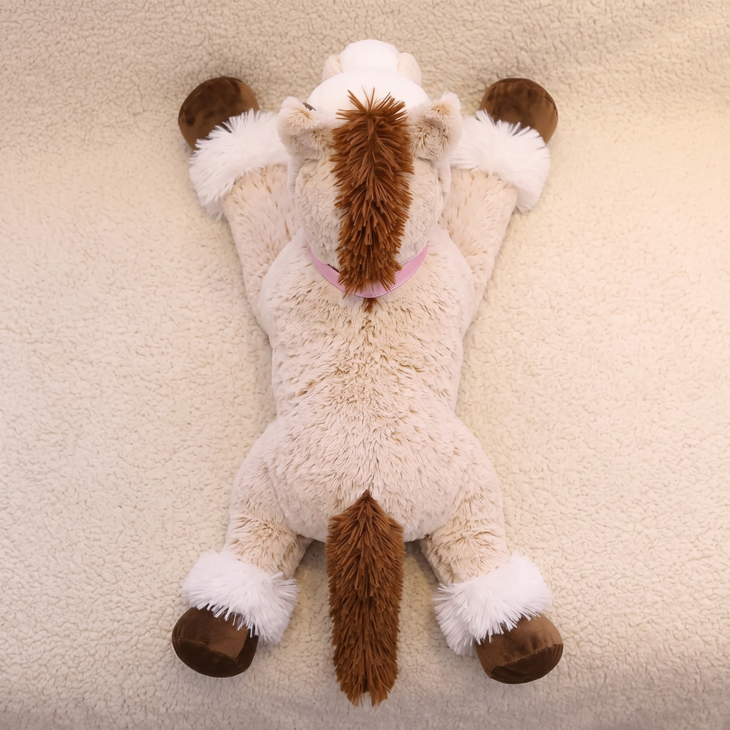 Liegendes Riesen Pferde Kuscheltier Beige 90 cm
