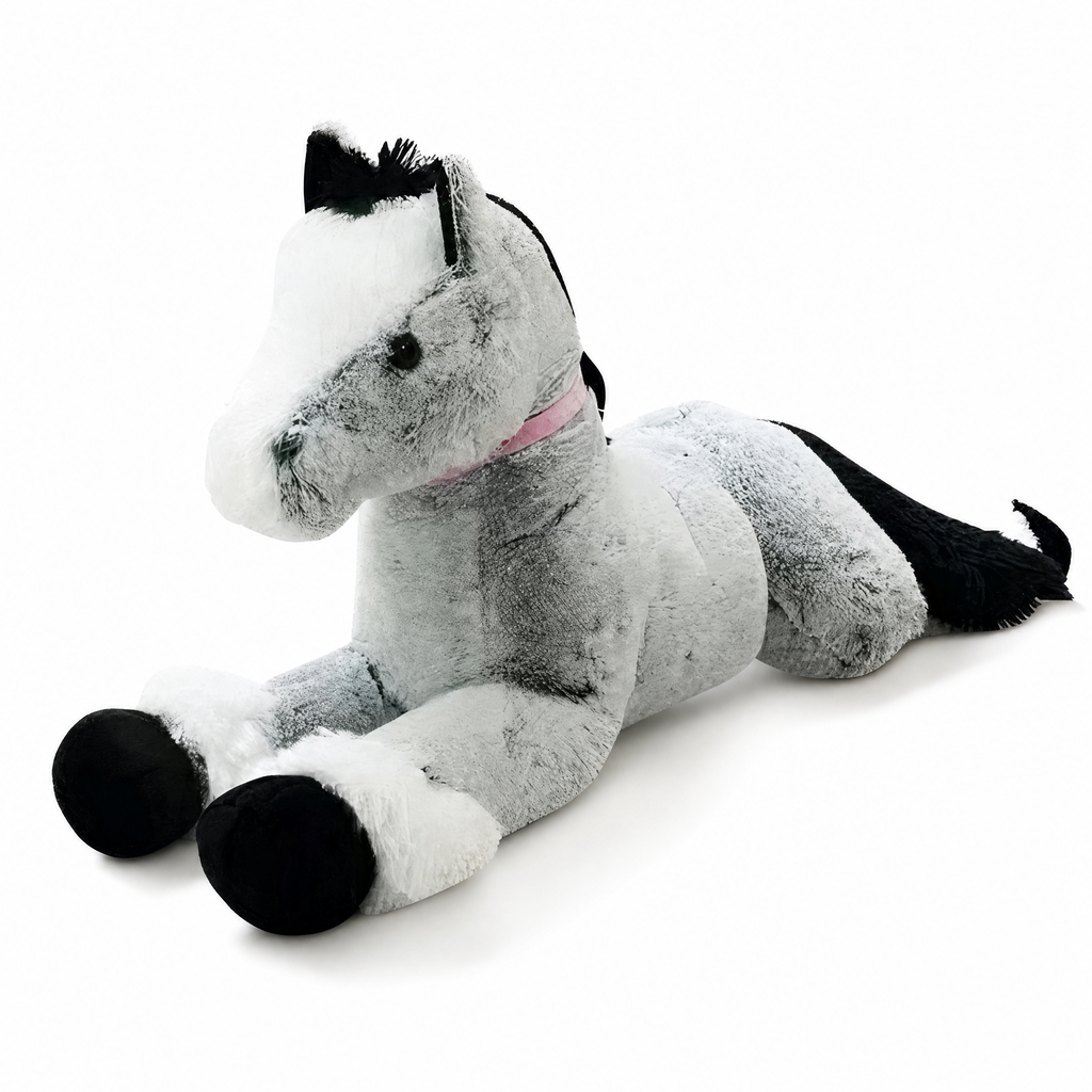 Riesen Pferde Kuscheltier Grau-Blau 90 cm