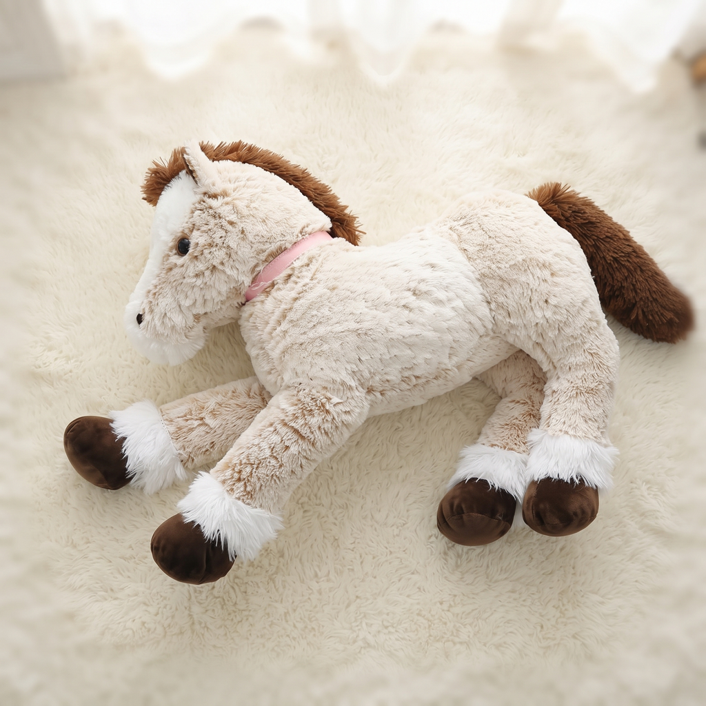 Riesen Pferde Kuscheltier Braun-Weiß 90–120 cm